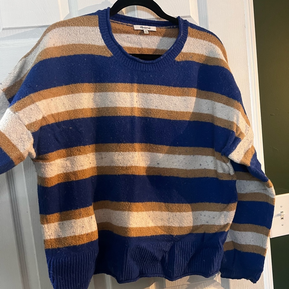 Striped Blue and Brown Madewell Sweater